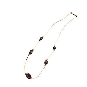 custom vintage gold-tone bar and bead station necklace